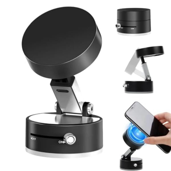 Magnetic Wireless Phone Holder with Foldable Suction Grip for Secure Mounting